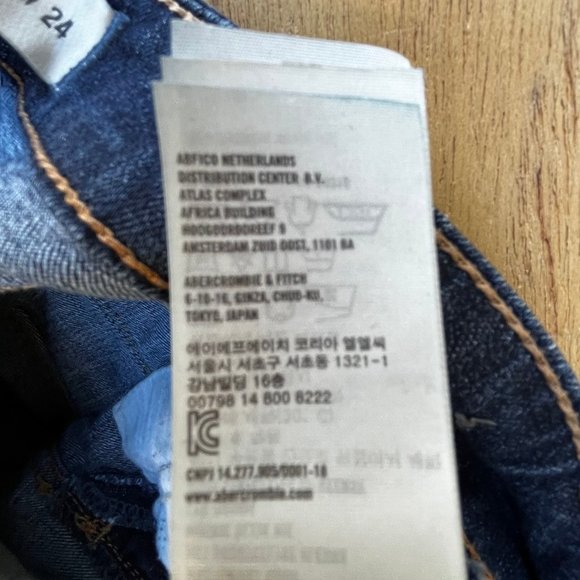 ABERCROMBIE & FITCH SKINNY LOW RISE Women’s Embellished Jeans sz W24 / 00 - Picture 9 of 13
